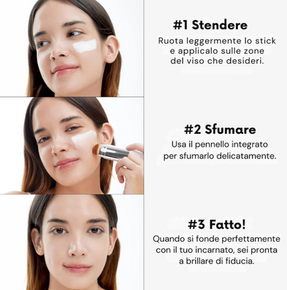 Fondotinta 2 in 1 con pennello integrato